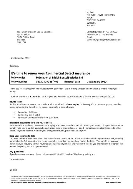 It's time to renew your Commercial Select insurance - Federation of ...
