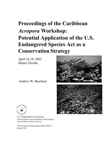 Proceedings of the Caribbean Acropora Workshop ... - NOAA