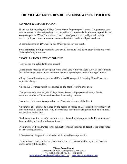Terms And Conditions Moonstone Hotel Properties