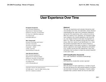 User Experience Over Time - Evangelos Karapanos Homepage