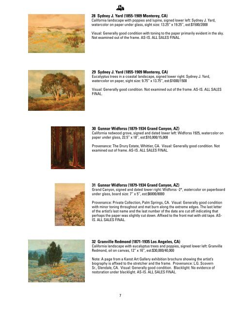 California & American Paintings Auction - California Art Auction
