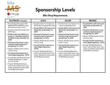 Sponsorship Levels - National MS Society, South Florida Chapter