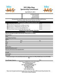 Bike Shop Sponsorship Proposal Package - Bike MS: Breakaway to ...