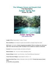 Juniper Spring Run - The Village Canoe and Kayak Club