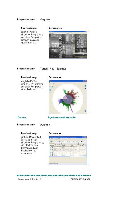 Programmliste - Alex' Homepage