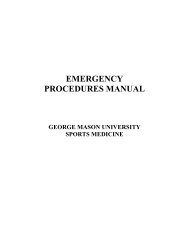 emergency procedures manual - George Mason University Athletics