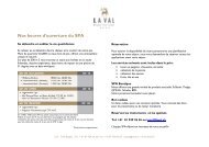 Spa liste de prix (PDF) - HOTEL - La Val