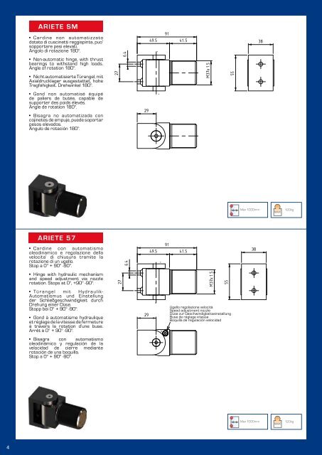 Cerniere oleodinamiche Hydraulic hinges Hydraulikscharniere ...