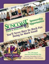 Day of Event Opportunities - Suncoast Food & Wine Festival