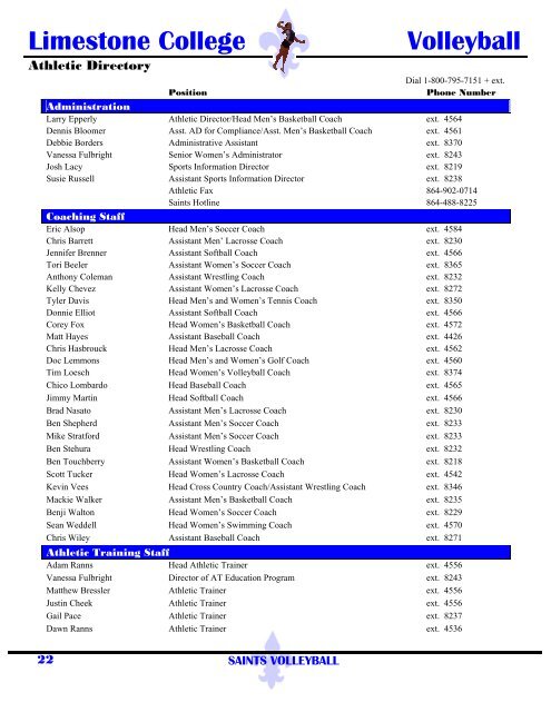 Media Guide - Limestone Athletics