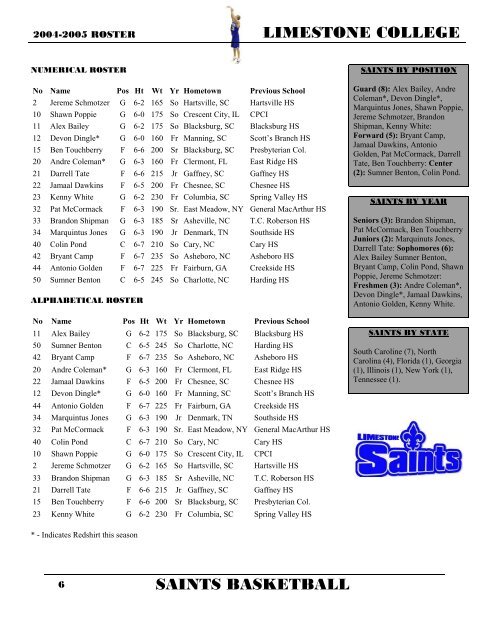 Media Guide - Limestone Athletics