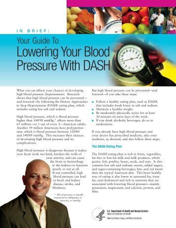 In Brief: Your Guide to Lowering Your Blood Pressure with DASH