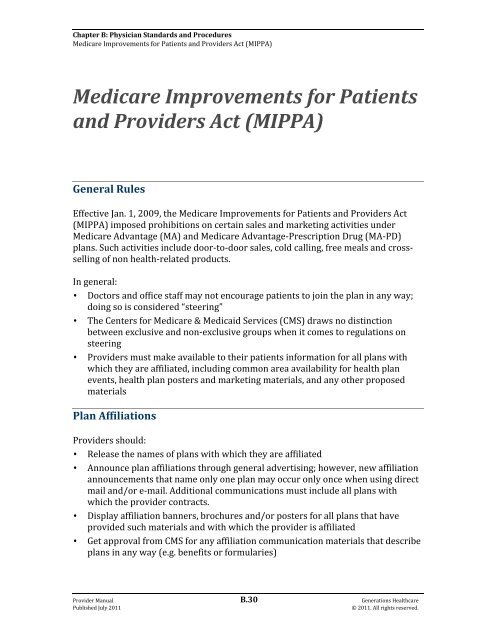 2011 Provider Manual - Universal American Medicare