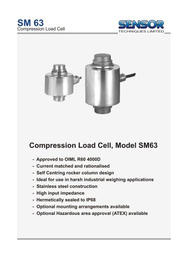 Compression Load Cell, Model SM63 - LOAD CELLS .com