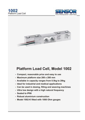 Platform Load Cell, Model 1002 - LOAD CELLS .com