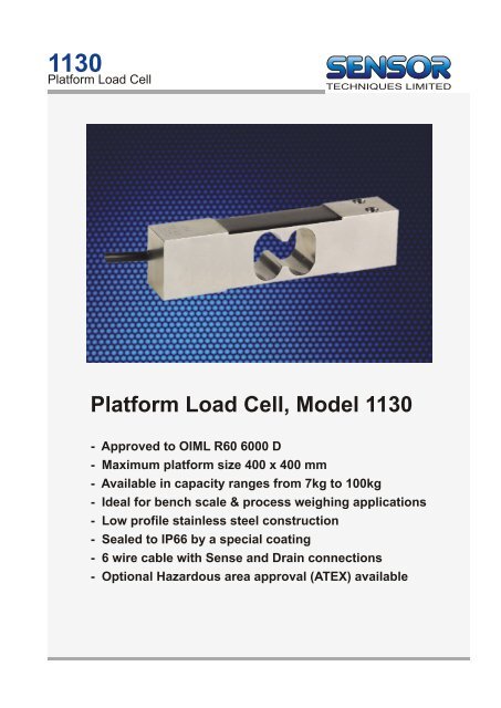 Platform Load Cell, Model 1130 - LOAD CELLS .com
