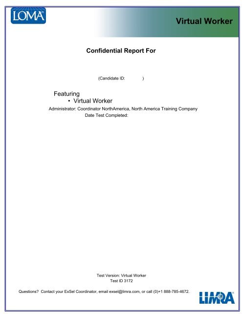Virtual Worker Sample Report Limra Com