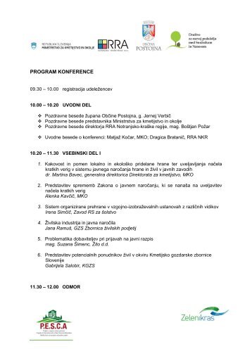 PROGRAM KONFERENCE - RRA Notranjsko-kraÅ¡ke regije