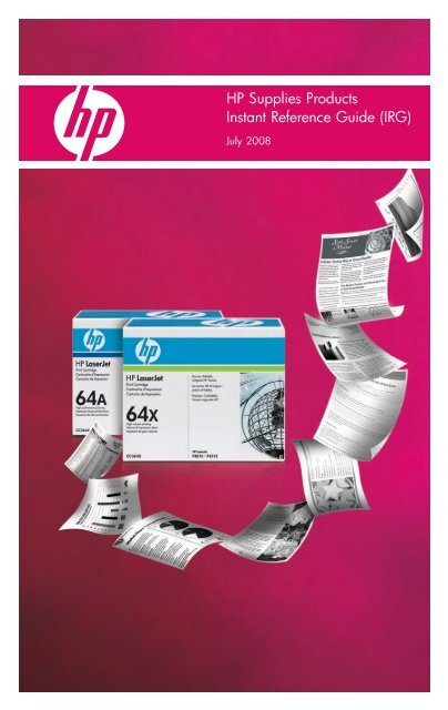 HP Supplies Products Instant Reference Guide ... - HP IPG Products