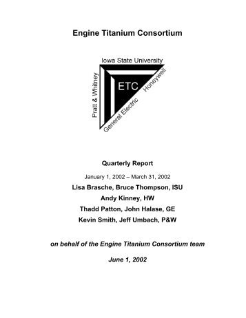 Engine Titanium Consortium - Center for Nondestructive Evaluation ...