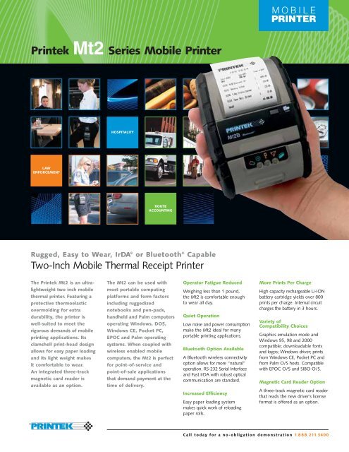Printek Mt2 Series Mobile Printer - Srdinfotech.com