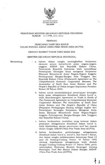 peraturan menteri keuangan republik indonesia nomor tentang ...