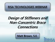 Design of Stiffeners and Non-Concentric Brace Connections - RISA ...