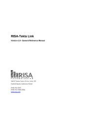 RISA-Tekla Link General Reference Manual - RISA Technologies
