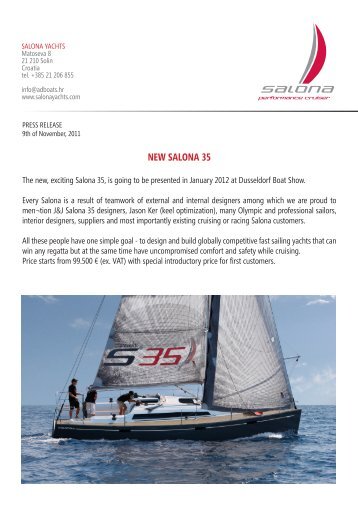 NEW SALONA 35 - Sailman