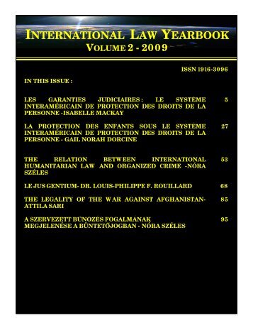 INTERNATIONAL LAW YEARBOOK - Free World Publishing Inc.