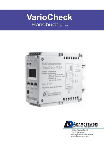 VarioCheck VC2 Inhaltsverzeichnis - RPI - M.Lysek