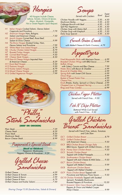 to download our entire menu in - Pumpernick's