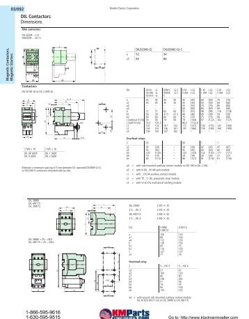 DIL Contactors Dimensions