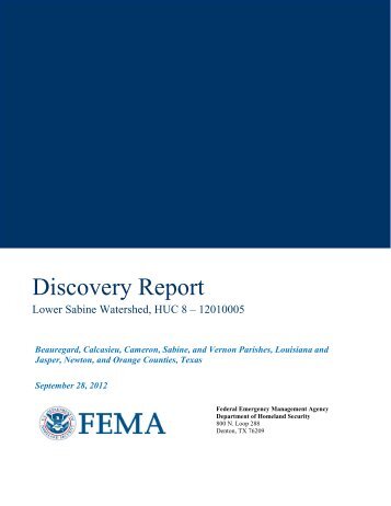 Lower Sabine Watershed Discovery Report - RiskMAP6