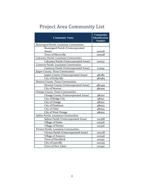 Lower Sabine Watershed Discovery Report - RiskMAP6