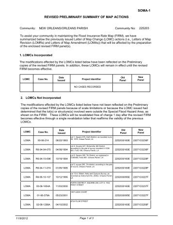 revised preliminary summary of map actions soma-1 - RiskMAP6