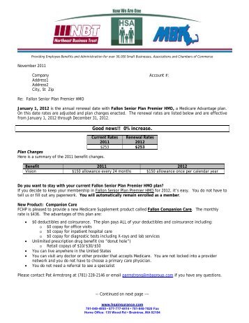 Fallon Medicare HMO renewal letter 2012.docx - HSA Insurance