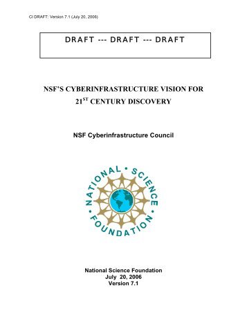 nsf's cyberinfrastructure vision for 21 century discovery draft