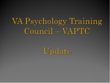 Wayne Siegel, Ph.D., ABPP, Chair, VA Psychology Training Council