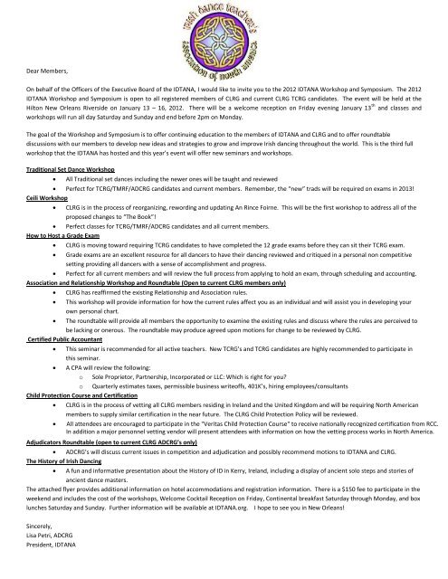 Dear Members, On behalf of the Officers of the Executive Board of ...