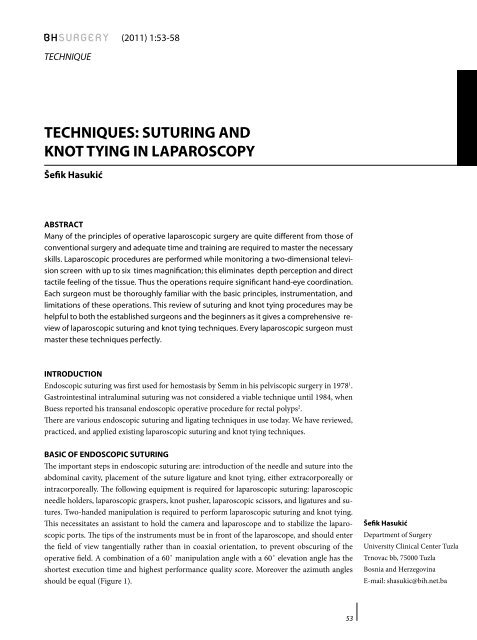 Picture of TECHNIQUES: SUTURING AND KNOT TYING IN LAPAROSCOPY