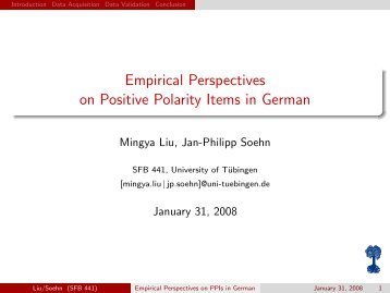 Empirical Perspectives on Positive Polarity Items in German - LingExp