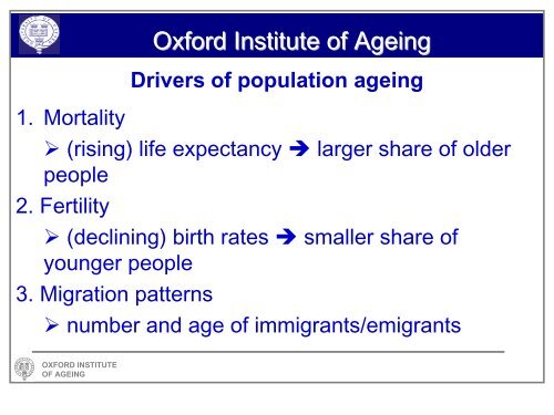 Population Ageing in Central and Eastern Europe - Oxford Institute ...