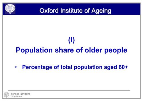 Population Ageing in Central and Eastern Europe - Oxford Institute ...
