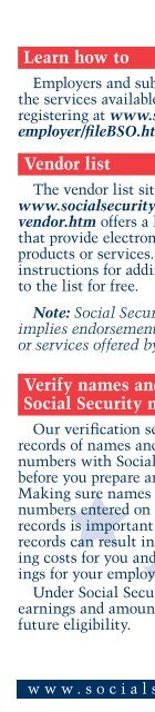 Forms W-2 - Social Security