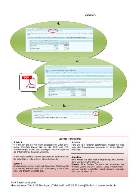 Lohnmeldung via Partnerweb - SVA-BL