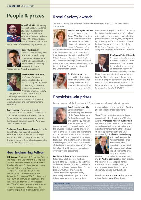 Blueprint - October 2011 - Oxford Institute of Ageing - University of ...