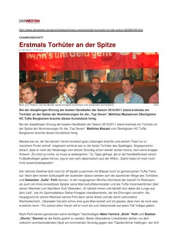 Erstmals Torhüter an der Spitze - Jörg Metzner Kopier und Telefax ...