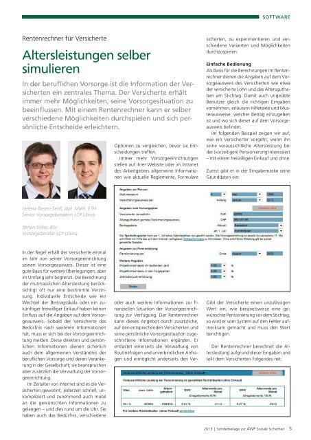 Altersleistungen selber simulieren - Libera
