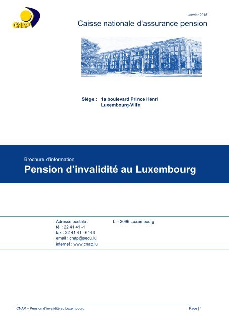 Pension d'invaliditÃ© au Luxembourg - CNAP